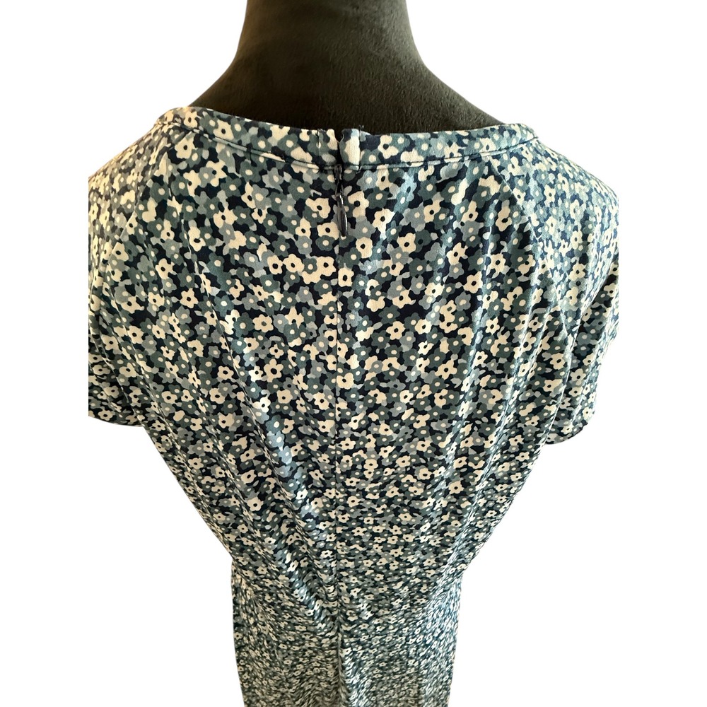 MICHAEL Michael Kors Blue/White Floral Cutout Fit & Flare Short Sleeve Dress - Picture 5 of 8
